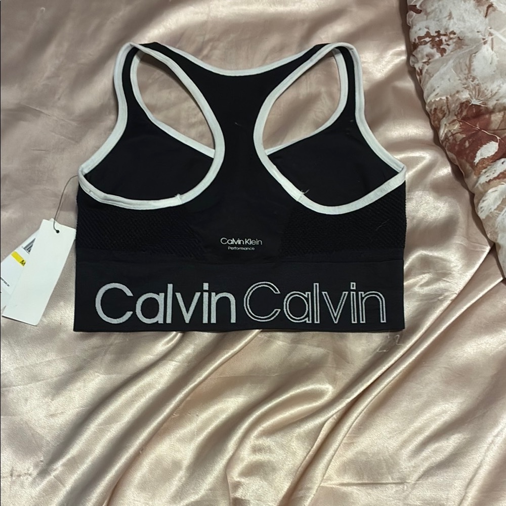 Calvin Klein Black Racerback Sports Bra